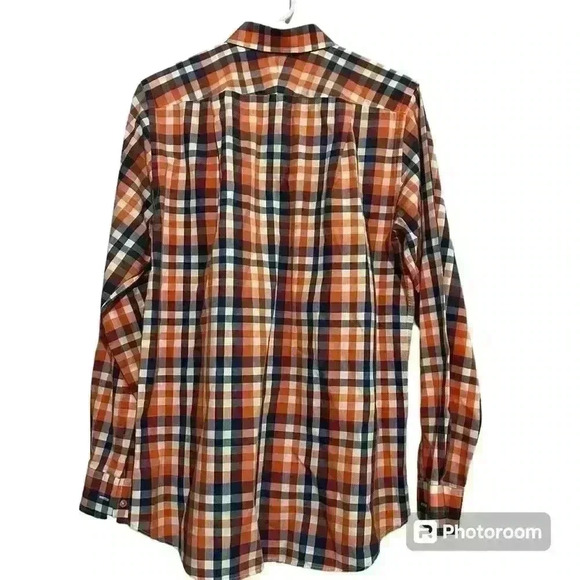 J. McLaughlin Trim Fit Checkered Button-Down Men’s Shirt. Size Medium - Picture 2 of 9